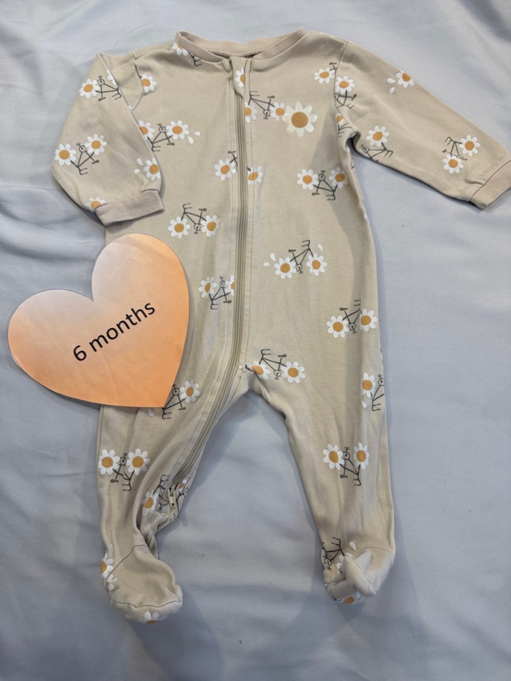 Pekkle - footed sleeper - Daisy design - 6 months